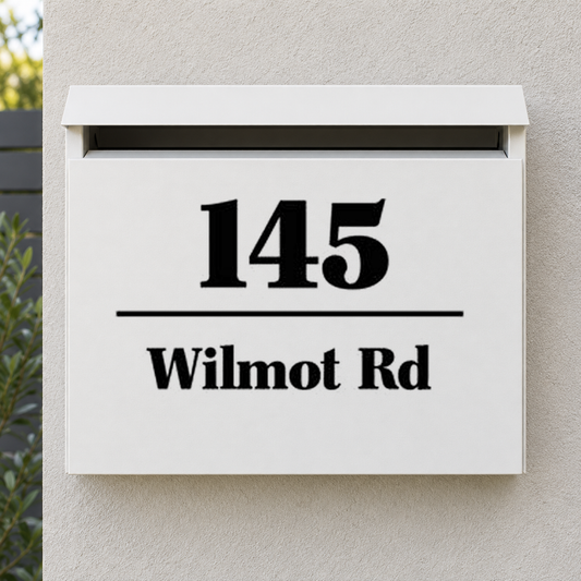Letterbox decal - original design Option 2 mockup
