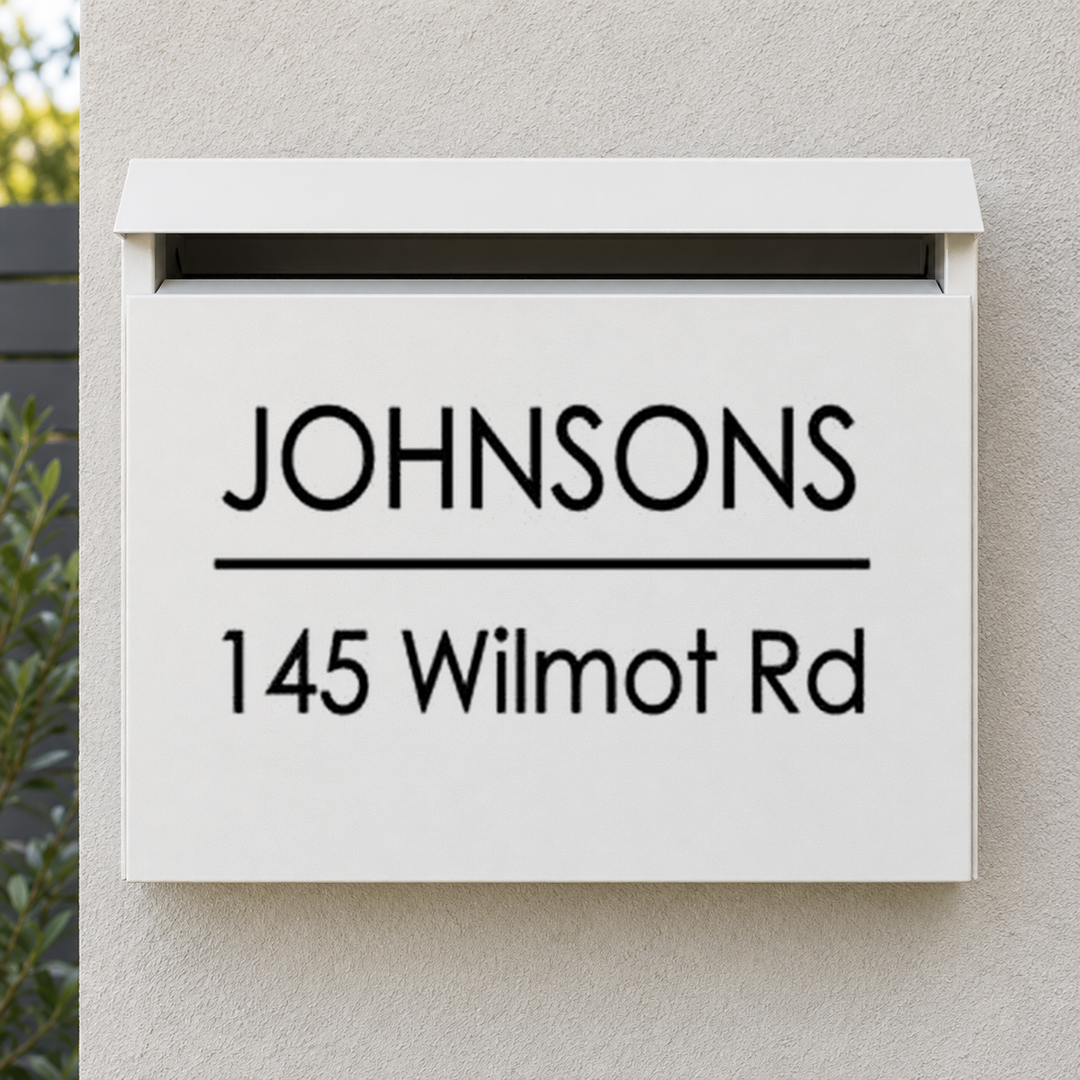 Letterbox decal - original design Option 3 mockup