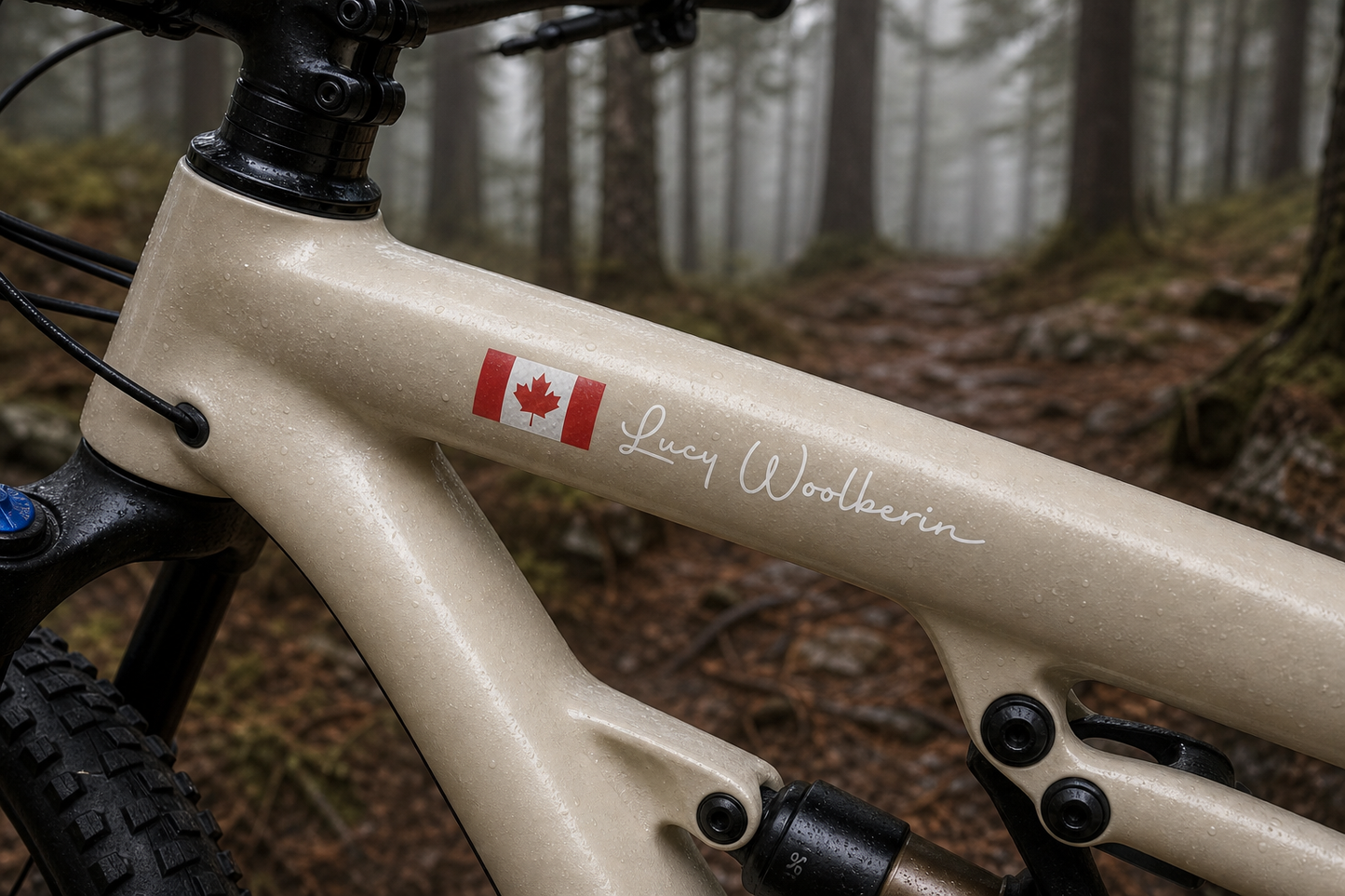 Custom Flag & Name Bike Decal - Personalized Cycling Helmet Sticker