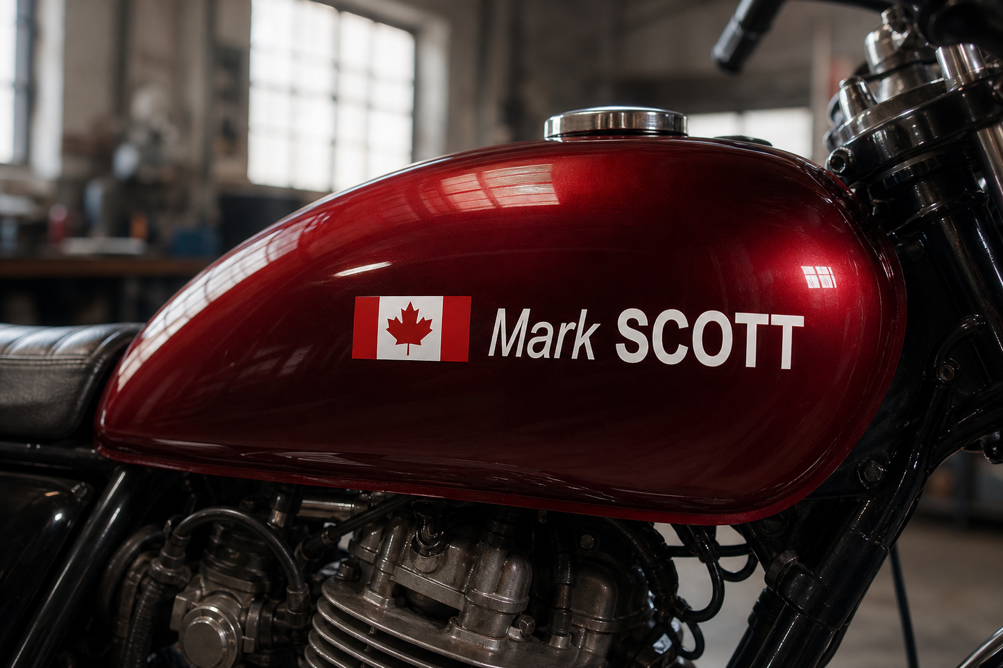 Custom Flag & Name Bike Decal - Personalized Cycling Helmet Sticker