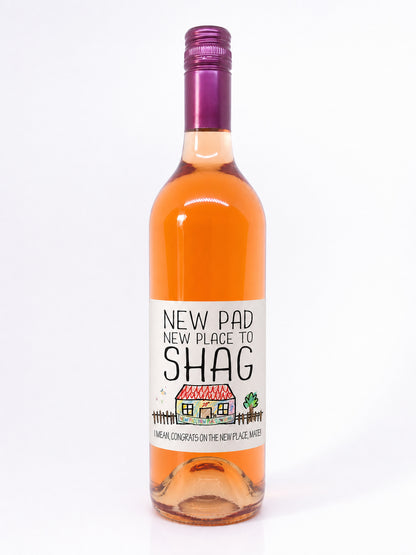 New Pad wine label in colour – long body 750ml wine bottle