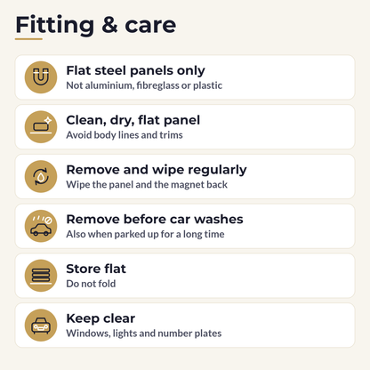 Fitting and care tips for magnetic car signs on flat steel panels