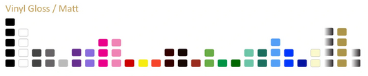 OZ DECO gloss and matt cut vinyl colour chart for decals