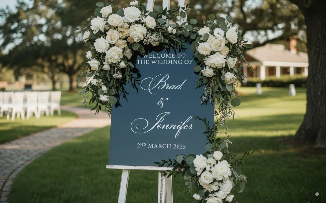 Personalised Acrylic Wedding Sign | Custom Rigid Board (A4 to 900 x 1200mm)