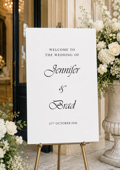 Personalised Acrylic Wedding Sign | Custom Rigid Board (A4 to 900 x 1200mm)