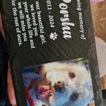 Pet memorial plaque outdoor garden display