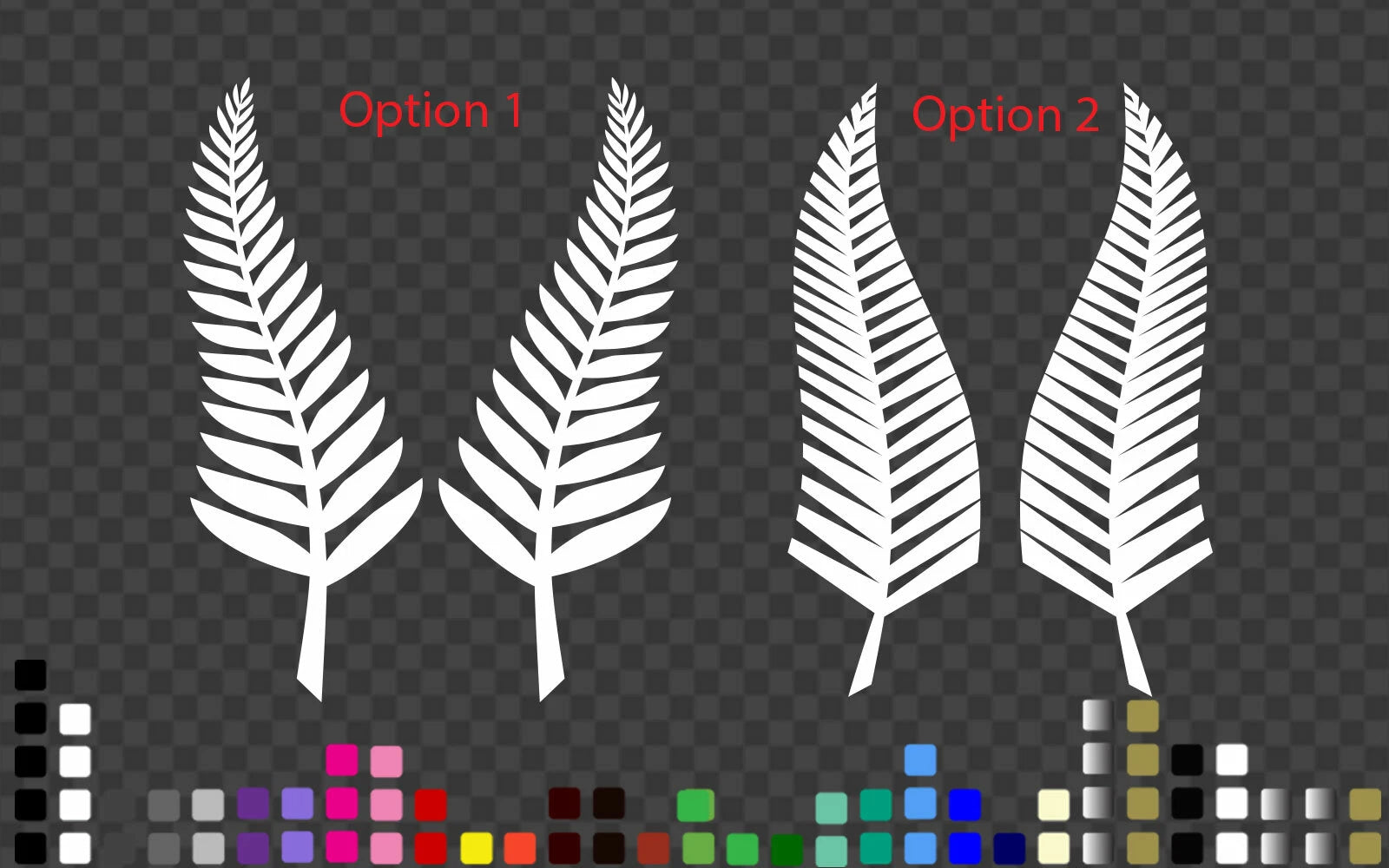 Silver Fern decal colour chart
