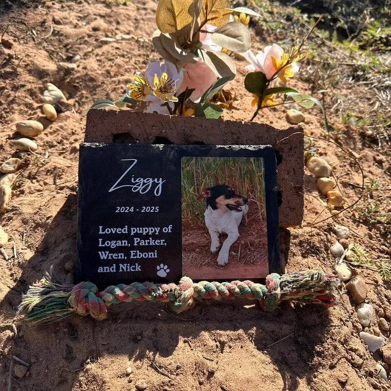 Pet memorial plaque personalisation example