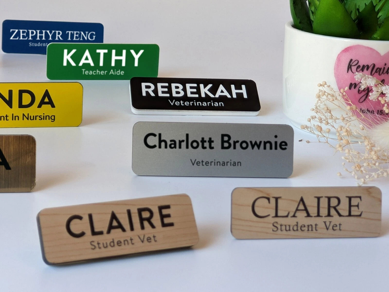 Name badge pin and magnet fastener