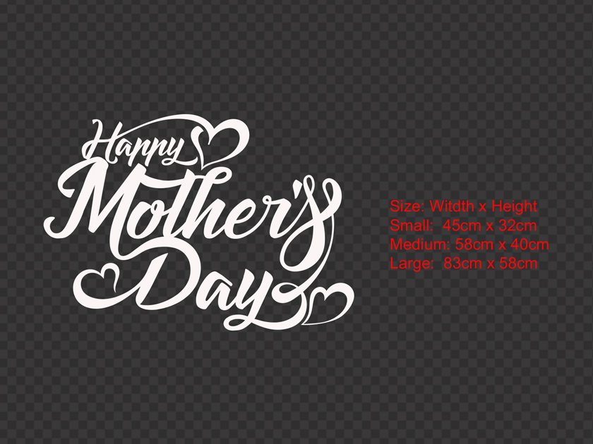 Happy Mother's Day Wall Window Stickers Mother Decal Shop Window Display