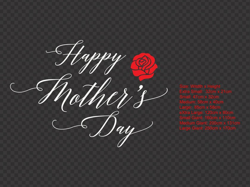 Happy Mother's Day Wall Window Stickers Mother Decal Shop Window Display