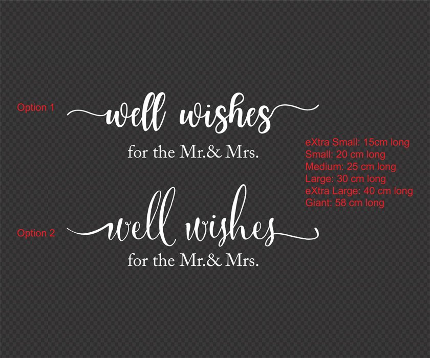 Please Leave your wishes to the New Mr. & Mrs. Wedding Sign Sticker Decal Mirror