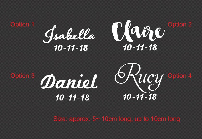 1 x Custom Name Date Wedding Wine Glass Decal Sticker Bridal Party Gift